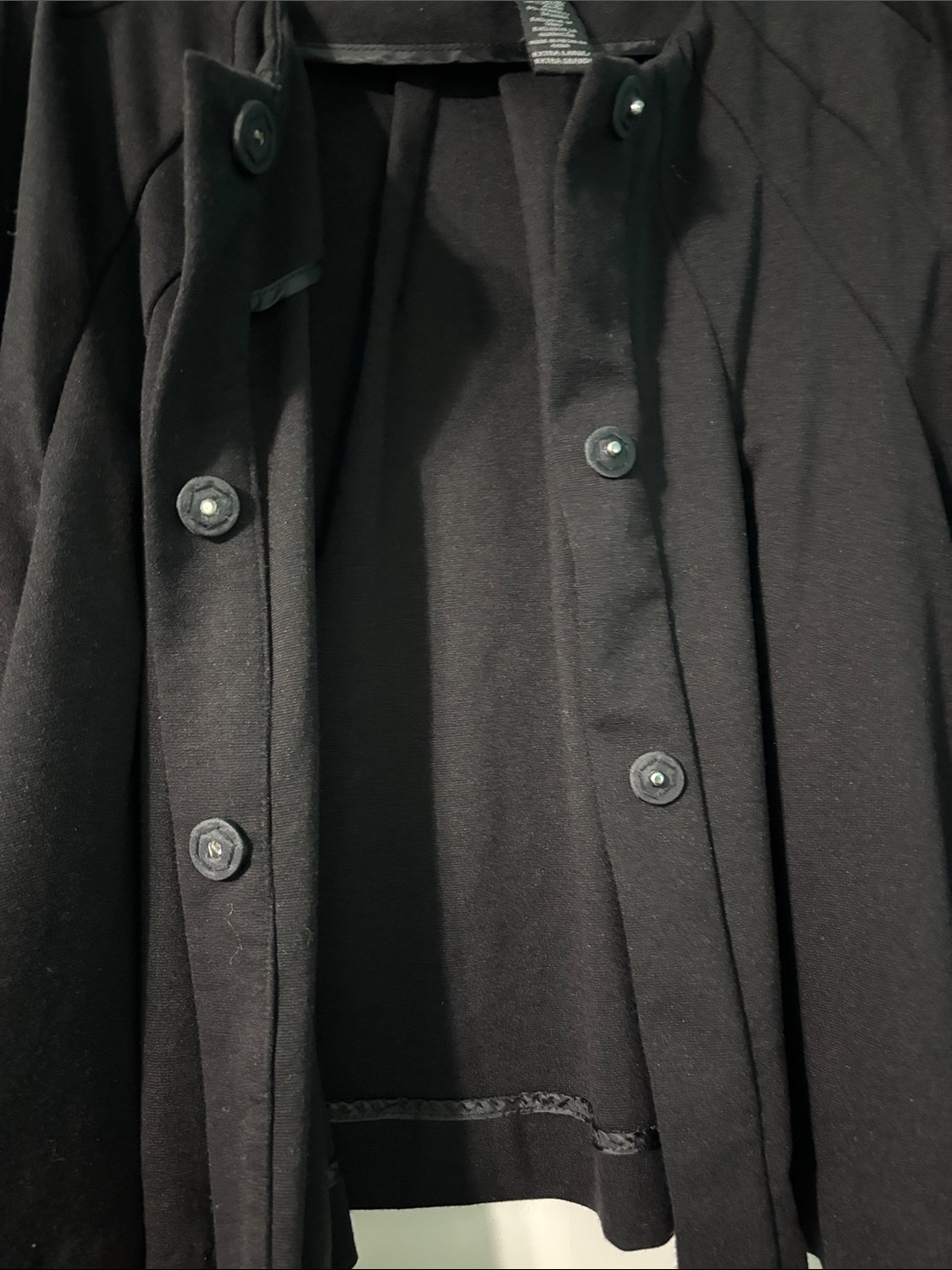 attention Black Pleated Open-Front Cropped Jacket - Picture 5 of 6